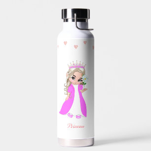 Cute Princess and Stars on White Water Bottle