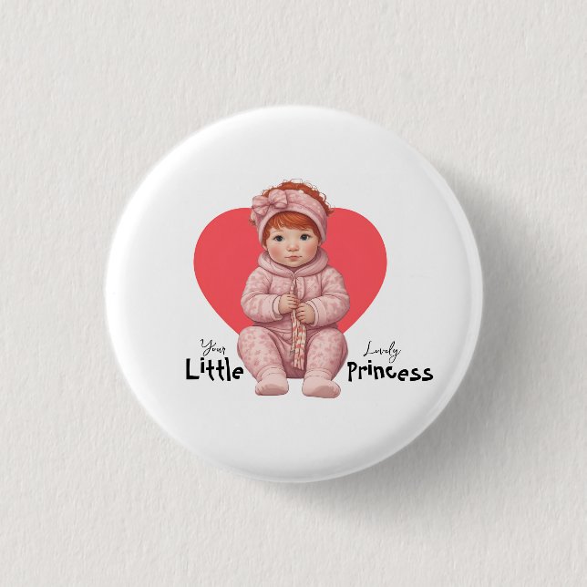Cute Princess Baby 1 Inch Round Button (Front)