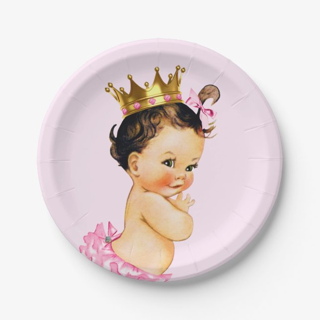 Cute Princess Baby Shower Paper Plate (Front)
