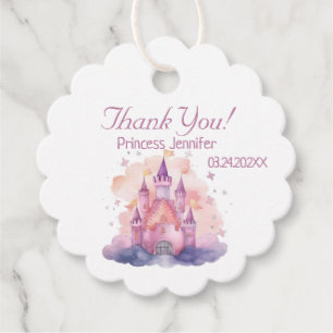 Cute Princess Castle Girl Birthday Party Favour Tags