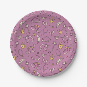 Cute Princess Castle Girl Birthday Party  Paper Plate