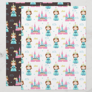 Cute Princess Castle Scrapbook Paper