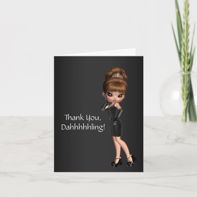 Cute Princess Diva Thank You Cards (Front)