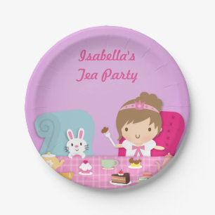 Cute Princess Girls Tea Party Birthday Paper Plate