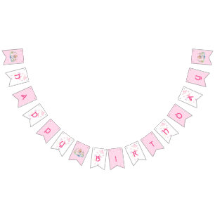 Cute Princess in Whimsical Wonderland  Bunting Flags