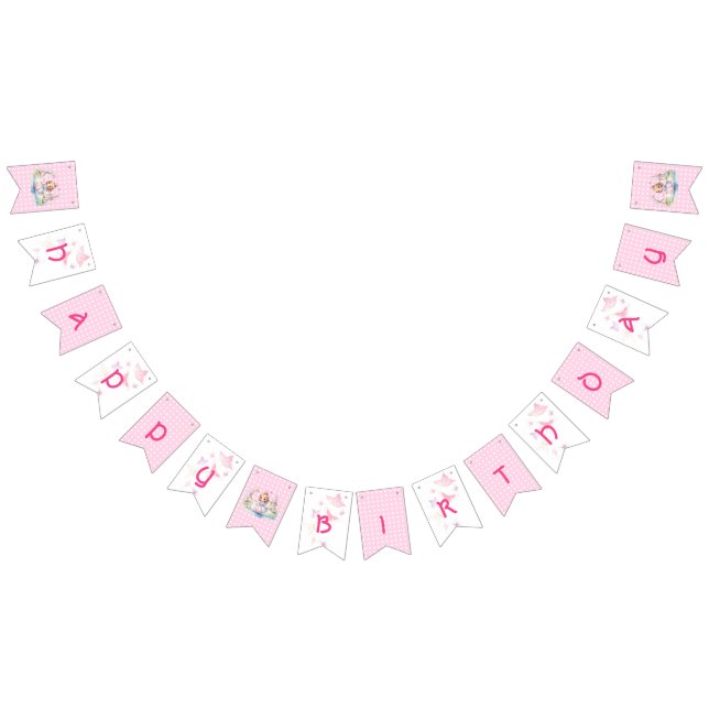 Cute Princess in Whimsical Wonderland  Bunting Flags (All)