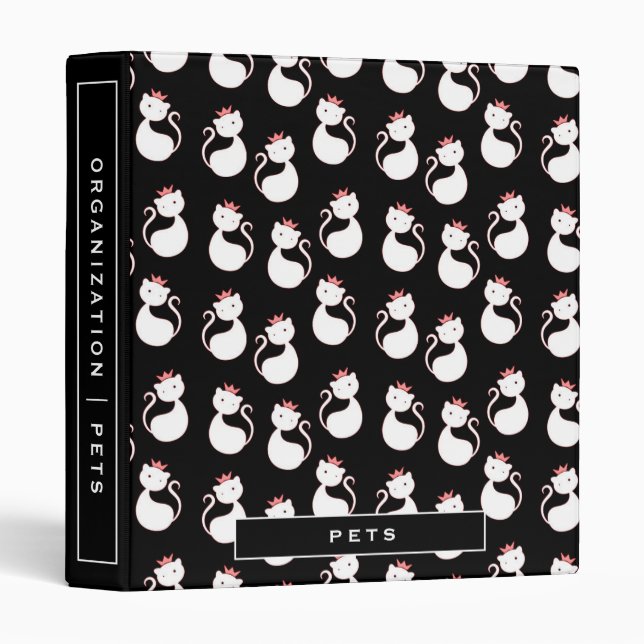 Cute Princess Kitty Cats | Cat's Pet Records Binder (Front/Spine)
