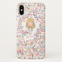 Cute Princess Monogram Custom Floral