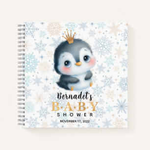 Cute Princess Penguin Baby shower Livre d'invité