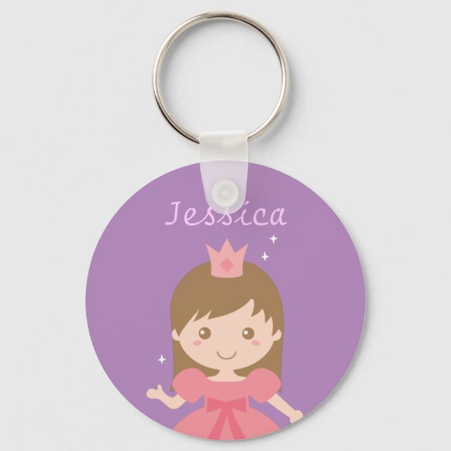 Cute Princess, Pink for Little Girls Keychain (Front)