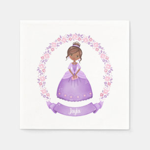 Cute Princess Purple Ethnic Personalized Napkin