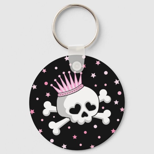 Cute Princess Skull Keychain (Front)