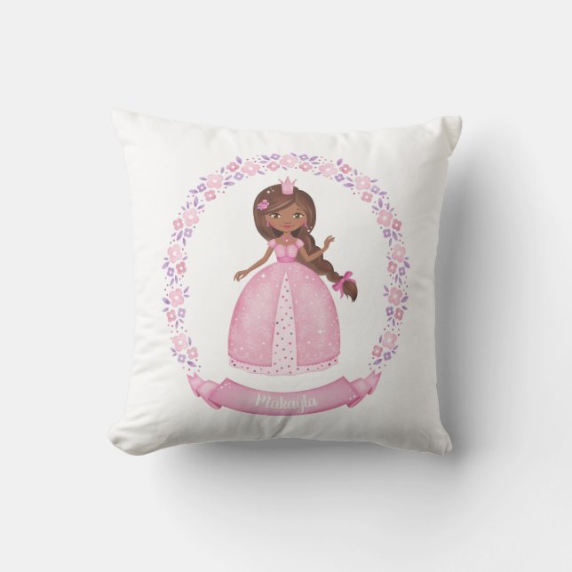Cute Princess Throw Pillow (Front)