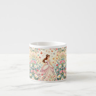 Cute princess with butterflies espresso cup