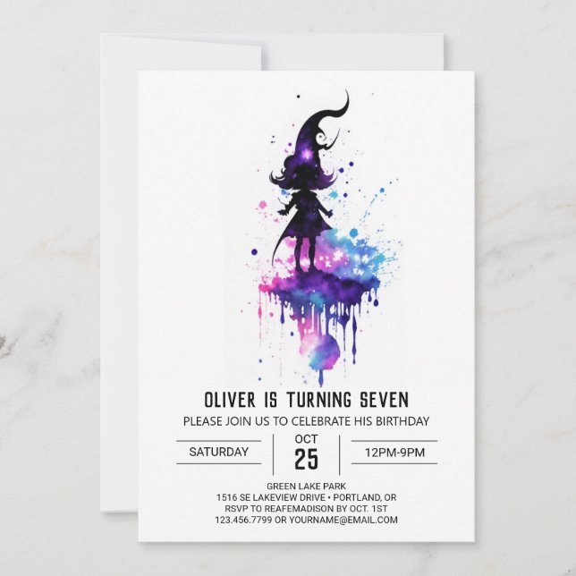 Cute Printable Magical Birthday Invitation (Front)