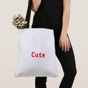 Cute Printed Red Colour Create own Text Shopping Tote Bag