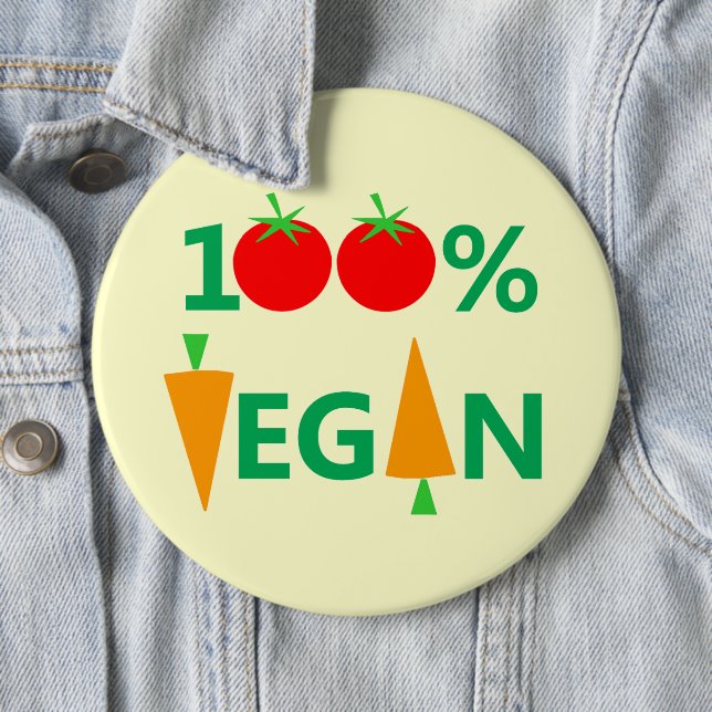 Cute Pro Vegan Message Colourful Clever 6 Inch Round Button (In Situ)