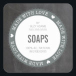 CUTE PRODUCT LABEL made with love chalkboard grey<br><div class="desc">A modern and trendy "made with love" label for small business packaging suitable for handmade craft, sewing, bakery items and more... TIP :: 1. To change / move/ add text hit the "customise it" button. Love the design, but would like to see some changes - another colour scheme, product, add...</div>