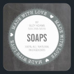 CUTE PRODUCT LABEL made with love chalkboard grey<br><div class="desc">A modern and trendy "made with love" label for small business packaging suitable for handmade craft, sewing, bakery items and more... TIP :: 1. To change / move/ add text hit the "customise it" button. Love the design, but would like to see some changes - another colour scheme, product, add...</div>