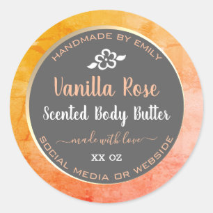 Cute Product Packaging Labels Orange Vanilla Rose