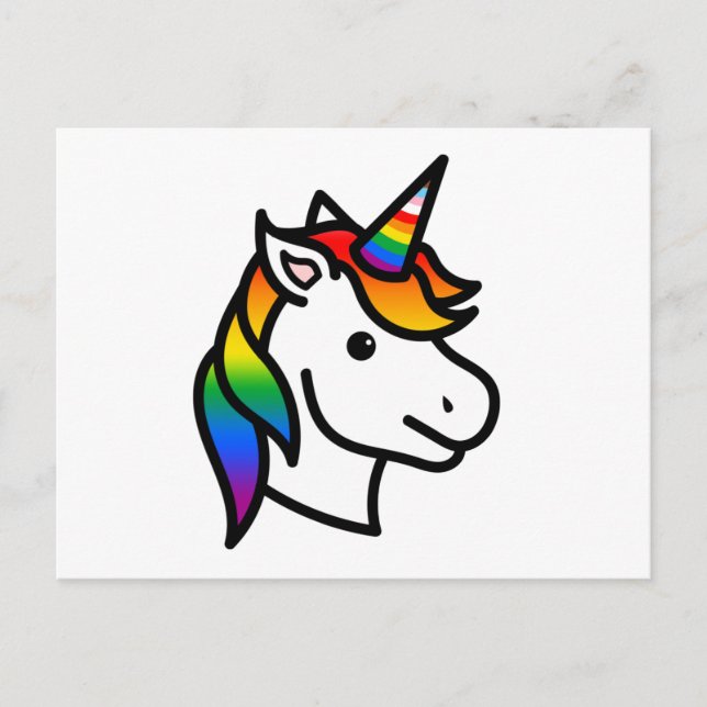 Cute Progress Pride Unicorn Postcard (Front)