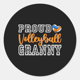 Cute Proud Volleyll Granny Mother's Day Christmas Classic Round Sticker