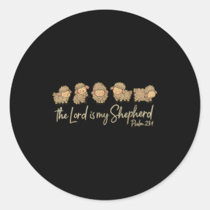 Cute Psalm 23_1 Sheep The Lord Is My Shepherd Classic Round Sticker