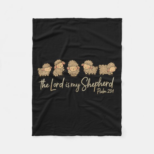 Cute Psalm 23_1 Sheep The Lord Is My Shepherd  Fleece Blanket (Front)