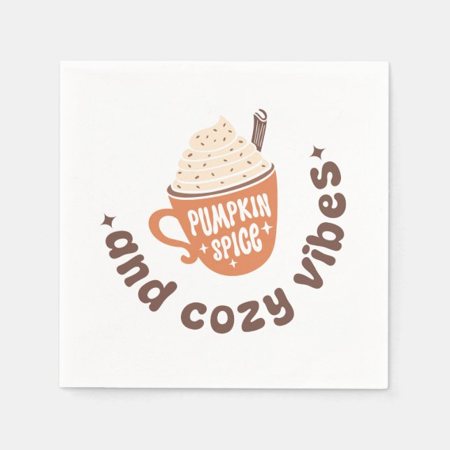 Cute PSL Fall  – Pumpkin Spice and Cozy vibes  Napkin (Front)