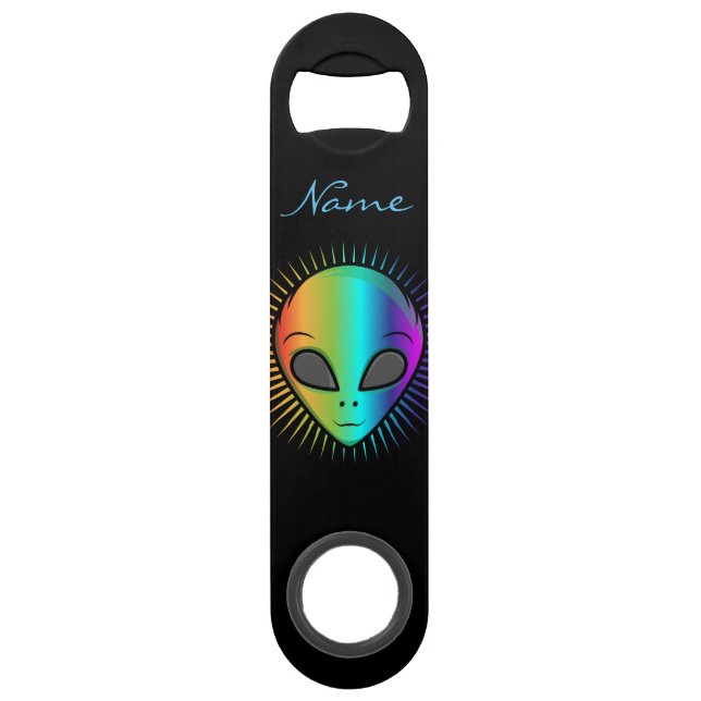 Cute Psychedelic Alien Head Thunder_Cove Bar Key (Back)