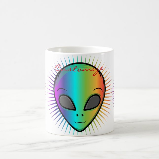 Cute Psychedelic Alien Head Thunder_Cove Coffee Mug (Center)
