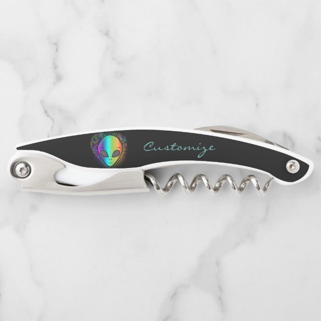Cute Psychedelic Alien Head Thunder_Cove Corkscrew (Front)