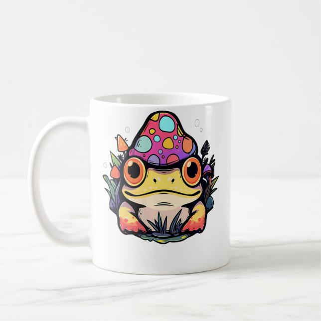 Cute Psychedelic Arty Frog Dj Edm Festival Coffee Mug (Left)