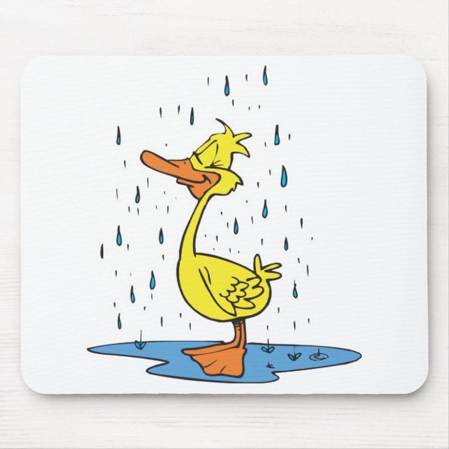 cute puddle duck in the rain mouse pad (Front)