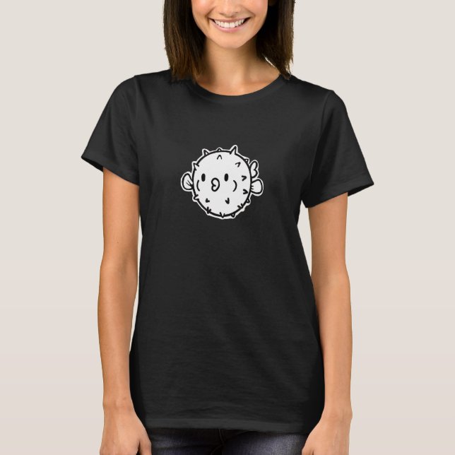 Cute Puff Puffer Fish Pufferfish Graphic T-Shirt (Front)