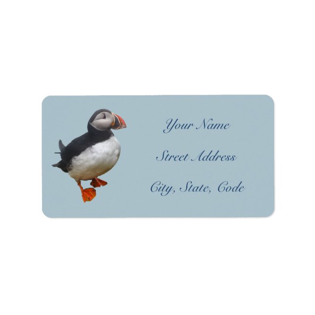 Cute Puffin Étiquette de adresse (Devant)