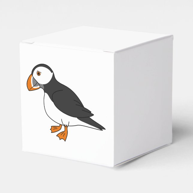 Cute Puffin Favor Box (Front Side)