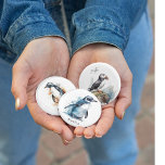 Cute Puffin on a rock in watercolor 1 Inch Round Button<br><div class="desc">watercolor painting of a cute puffin on a rock</div>