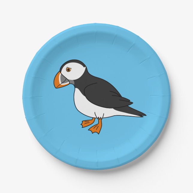 Cute Puffin Paper Plate (Front)