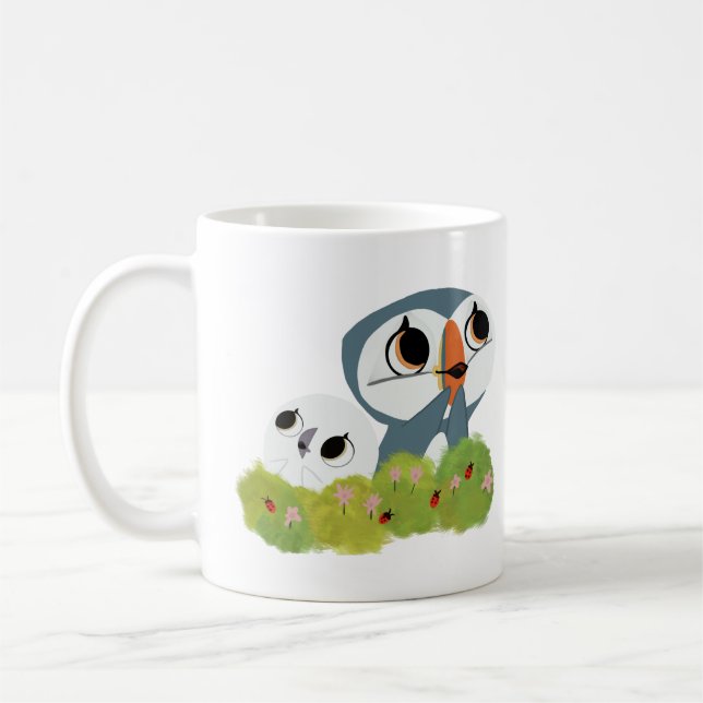 Cute puffin rock kids design coffee mug (Left)