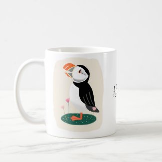 Cute Puffin Wild file Bird Lover Gift Custom Name Coffee Mug