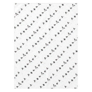 Cute puffins flying tablecloth