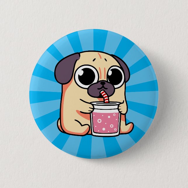 Cute Pug 2 Inch Round Button (Front)