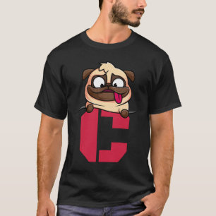 Cute Pug alphabet, letter C, dog alphabet Classic T-Shirt