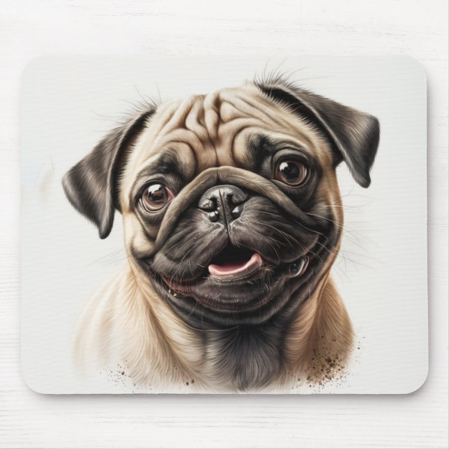 Cute Pug chilling Best Dog Mom Ever Mouse Pad (Front)