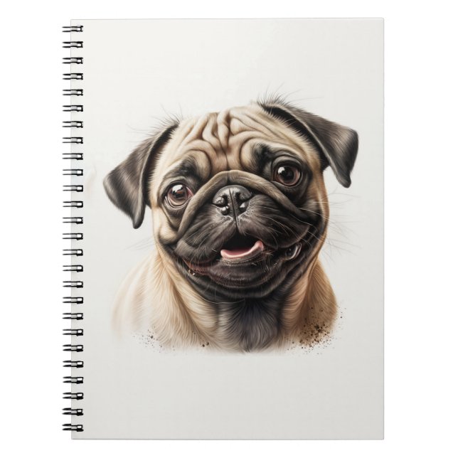 Cute Pug chilling Best Dog Mom Ever Notebook (Front)
