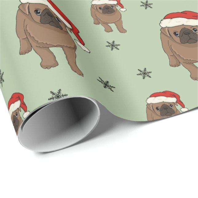 Cute Pug Christmas Wrapping Paper (Roll Corner)