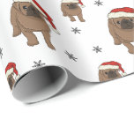 Cute Pug Christmas Wrapping Paper<br><div class="desc">Cute,  whimsical Pug Christmas Wrapping Paper - for Pug lovers</div>
