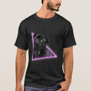 Cute pug comming out of neon gateway 46 T-Shirt