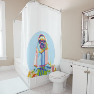 Cute Pug Dog Colourful In Blanket